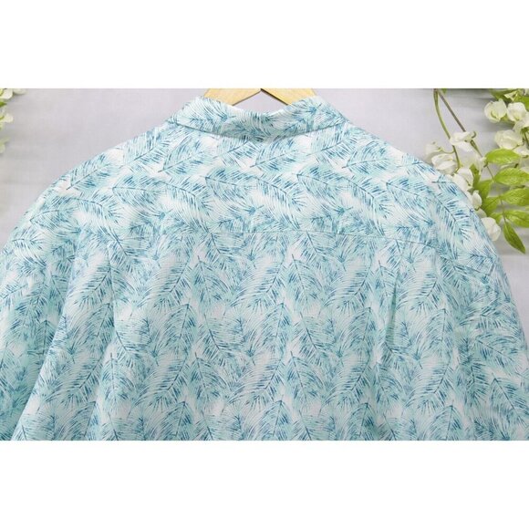 Geoffrey Beene Men's Short Sleeve Cotton Blend Button Up Shirt Blue Sz 2XL - Picture 4 of 8